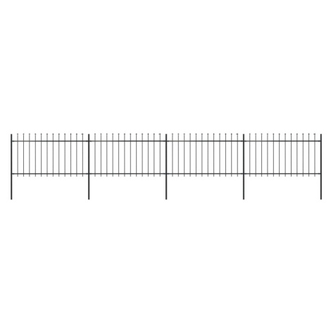 vidaXL Zahradní plot s hroty ocel 6,8 x 1 m černý