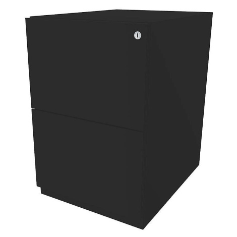 BISLEY Pojízdný kontejner Note™, se 2 kartotékami pro závěsné složky, v x š 645 x 420 mm, černá