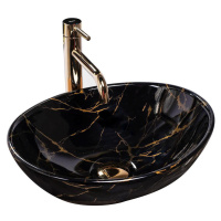 Umyvadlo na desku Sofia Black Marble Shiny