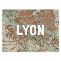 Mapa Lyon Map - Historical & Vintage Maps, (40 x 30 cm)