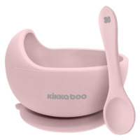 KIKKABOO - Miska silikonová s přísavkou a lžičkou Pink