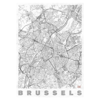 Mapa Brussels, Hubert Roguski, 30 × 40 cm