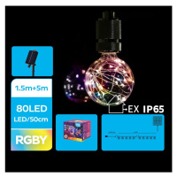 B.V.  - LED Solární vánoční řetěz 10xLED/8 funkcí 6,5m IP65 multicolor