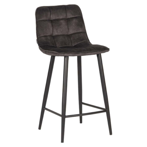 Antracitové sametové barové židle v sadě 2 ks 94 cm Jelt – LABEL51