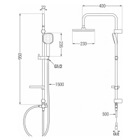 MEXEN/S X33 chrom sprchový sloup 798333391-00