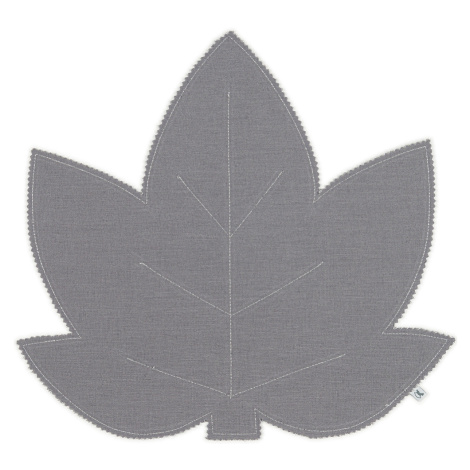 Cotton &amp; Sweets Lněné prostírání javorový list tmavě šedá se stříbrem 37x37cm