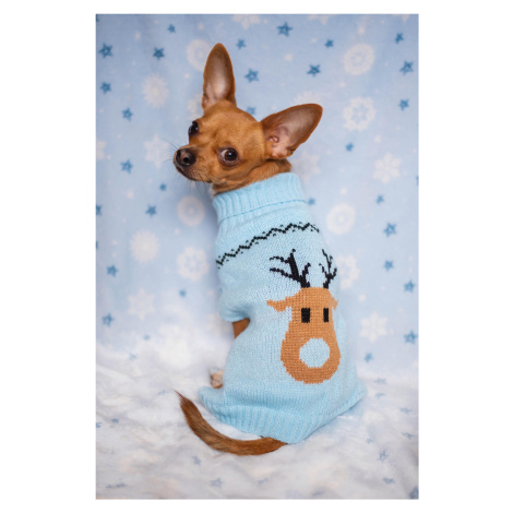 Vsepropejska Blixem vánoční svetr pro psa Barva: Modrá, Délka zad (cm): 20, Obvod hrudníku: 30 -