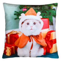 Vánoční polštář XMAS CAT I. 40x40 cm Mybesthome Varianta: Povlak na polštář s výplní, 40x40 cm