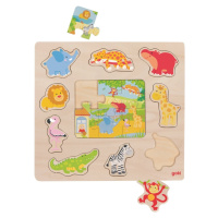 Dřevěná vkládačka + Puzzle Zvířátka ze ZOO