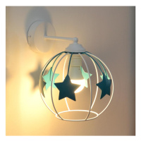 Dětská nástěnná lampa STARS 1xE27/15W/230V tyrkysová/bílá