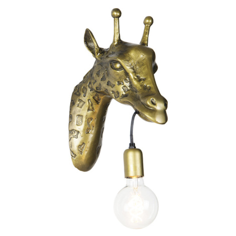 Vintage nástěnná lampa mosaz - Animal Žirafa QAZQA