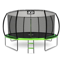 Aga Sport Exclusive trampolína 430 cm, světle zelená + ochranná síť a žebřík