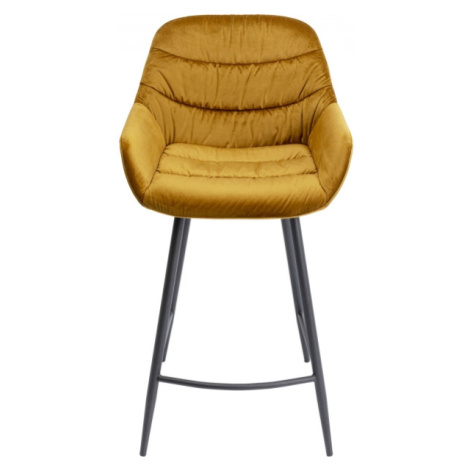 KARE Design Polstrovaná barová židle Bristol žlutá69cm
