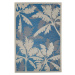 Modro-šedý venkovní koberec Floorita Palms, 135 x 190 cm