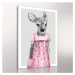 LUDESIGN GALLERY Obraz na plátně DEER LADY IN PINK různé rozměry Ludesign ludesign obrazy: 70x50