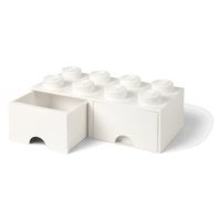 LEGO úložný box 8 s šuplíky - bílá