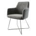 DELIFE Jídelní židle Greg-Flex šedý samet podnož ve tvaru "X" z nerezové oceli