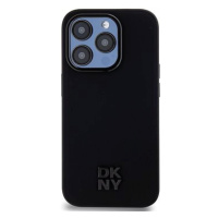 DKNY PU Leather Stack Logo Magsafe Zadní Kryt pro iPhone 15 Pro Black