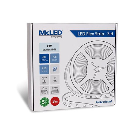 McLED Set LED pásek 3m, CW, 4,8W/m