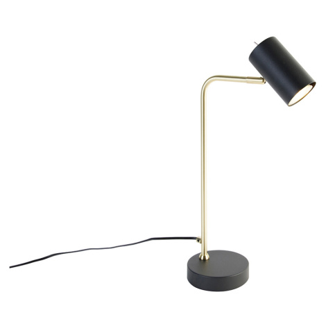 Moderní stolní lampa černá se zlatou - Beata TRIO
