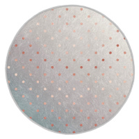 Pratelný kulatý koberec v šedo-měděné barvě vhodný pro robotické vysavače ø 80 cm Comfort – Mila