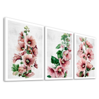 Obraz na plátně FLOWERS set 3 kusy různé rozměry Ludesign ludesign obrazy: 3x 40x60 cm