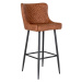 Norddan Designová barová židle Laurien vintage hnědá
