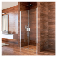 Mereo, Sprchové dveře, Lima, dvoukřídlé, lítací, 90x190 cm, chrom ALU, sklo Čiré CK80523K CK8052