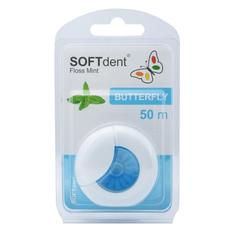 SOFTdent Butterfly Dentální nit s mátou 50m 1ks ALFA VITA