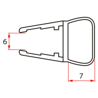 Aqualine Pilot svislé těsnění pro 1 dveře