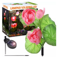 FLD-25-RUŽOVÁ | LED solární zahradní lampa Lotus, Water Lily | 72 cm, 600 mAh