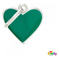 Známka My Family Basic Handmade srdce malé zelené