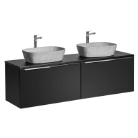 ArtCom Koupelnová skříňka s umyvadlem a deskou SANTA FE Black DU160/1 | 160 cm