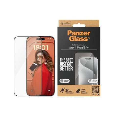 PanzerGlass Apple iPhone 15 Pro s instalačním rámečkem