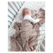 Baby Nellys Bambusová dětská pletená deka Baby Nellys, vzor pletený cop, 80 x100 cm, bežová