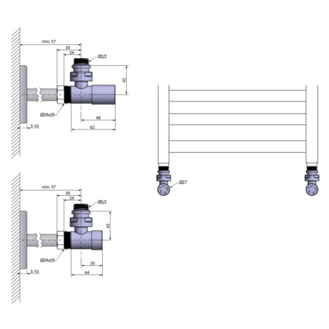 SAPHO COMPACT připojovací sada ventilů ruční rohová, chrom CP5015S