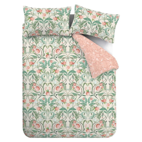 Zelené/růžové povlečení na dvoulůžko/prodloužené 230x220 cm Clarence Floral – Catherine Lansfiel Catherine Lansfield