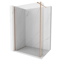 MEXEN/S Kioto Sprchová zástěna WALK-IN 95 x 30 cm, transparent, měď kartáčovaná 800-095-212-65-0