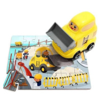 Puzzle Buldozer, dřevěné s hračkou