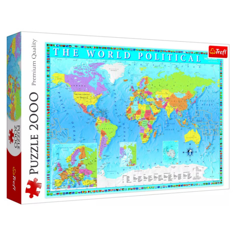 Puzzle Politická mapa 2000 dílků Trefl
