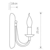 Euluna Nástěnné svítidlo Ares v designu lustru, s jedním plamenem