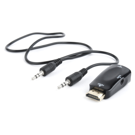 Kabel CABLEXPERT A-HDMI-VGA-02 red. HDMI na VGA + Audio, M/F, černá