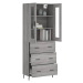 vidaXL Skříň highboard šedá sonoma 69,5 x 34 x 180 cm kompozitní dřevo