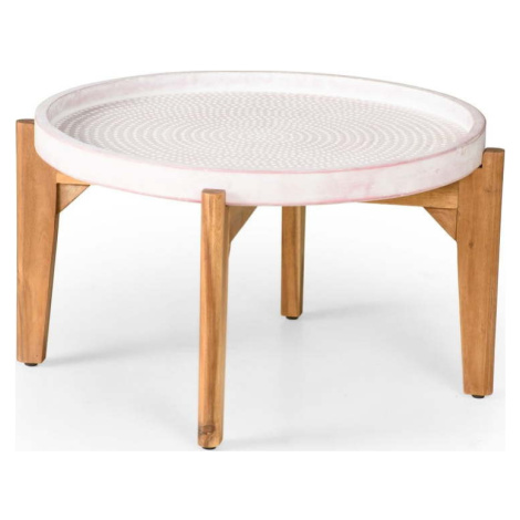 Zahradní stolek s růžovou betovonou deskou Bonami Selection Bari, ø 70 cm