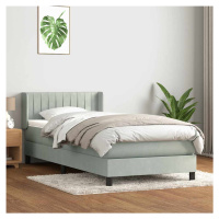 vidaXL Box spring postel s matrací světle šedá 80x210 cm samet