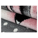 ELIS DESIGN Dětský koberec - Hlava jednorožce barva: šedá x růžová, rozměr: 120x170