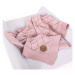 CEBA Deka pletená v dárkovém balení 90x90 rýžový vzor růžová