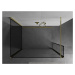 MEXEN/S Kioto Sprchová zástěna WALK-IN 130 x 80 x 40 cm, černý vzor, zlatá 800-130-080-221-50-70