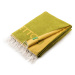 Zeleno-žlutá deka United Colors of Benetton 60% bavlna 40% akrylová tkanina / 140 x 190 cm