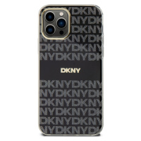 Zadní kryt DKNY PC/TPU Repeat Pattern Tonal Stripe Magsafe pro Apple iPhone 12/12 Pro, černá